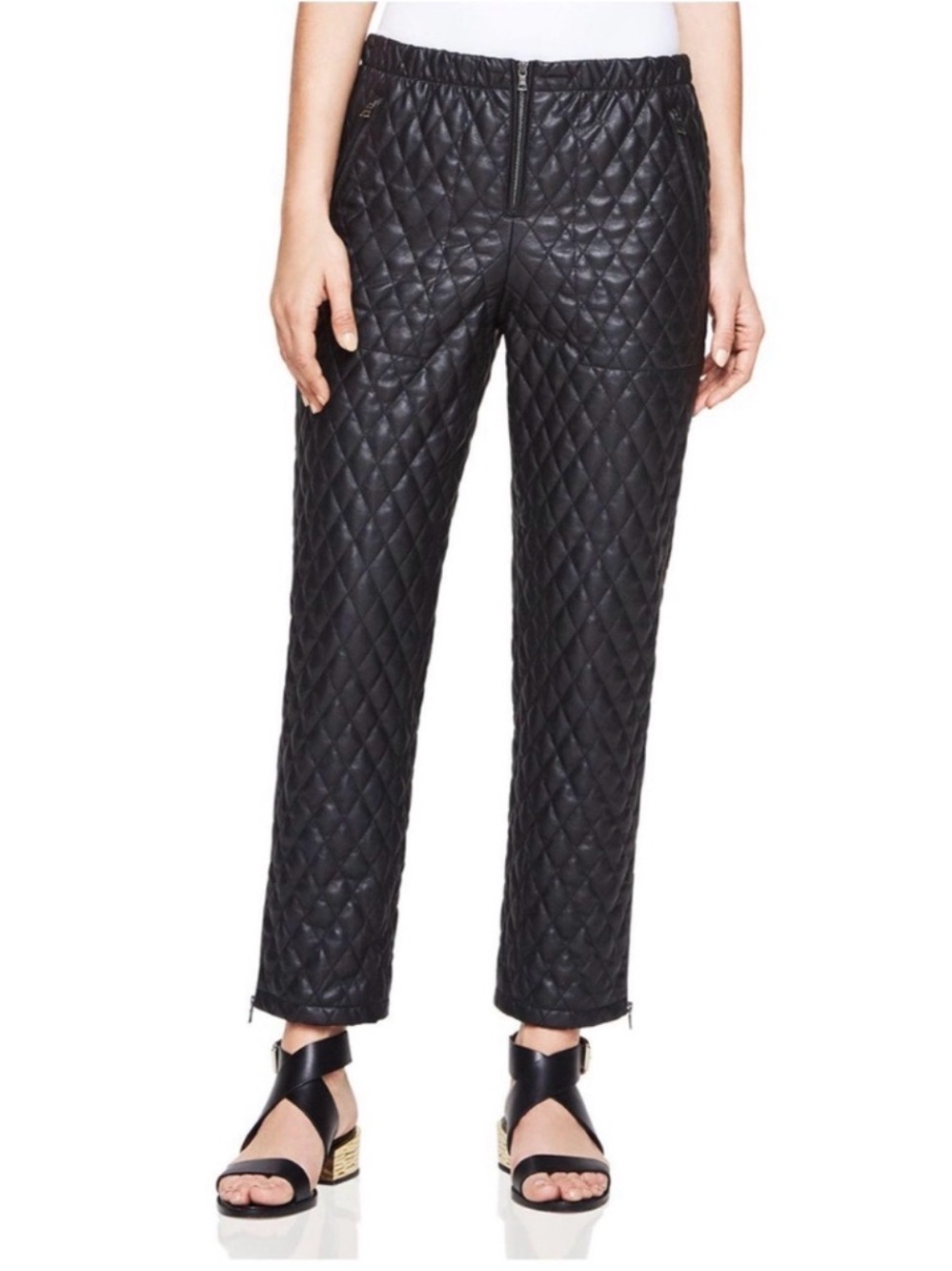 NWT BCBGMaxAzria Lucien Quilted Faux-Leather Pant
